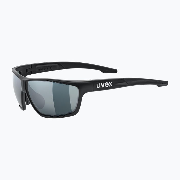 UVEX Sportstyle 706 CV juodi matiniai/šviesiai sidabriniai akiniai nuo saulės 53/2/018/2290 5