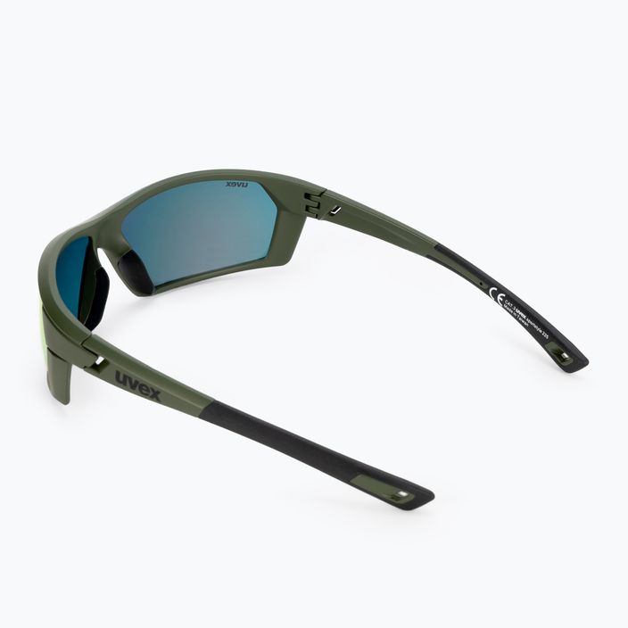 UVEX Sportstyle 225 alyvuogių žalios spalvos matiniai / veidrodiniai sidabriniai akiniai nuo saulės 53/2/025/7716 2