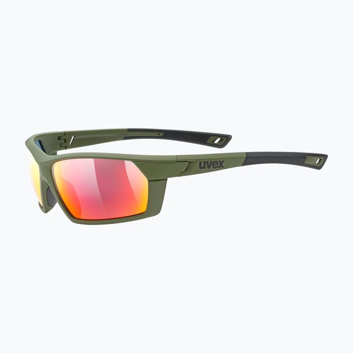 UVEX Sportstyle 225 alyvuogių žalios spalvos matiniai / veidrodiniai sidabriniai akiniai nuo saulės 53/2/025/7716 5