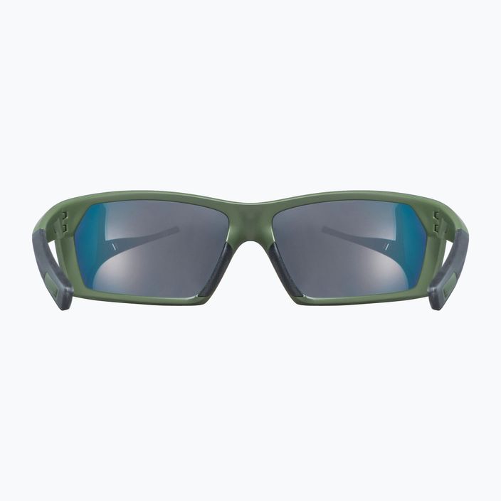 UVEX Sportstyle 225 alyvuogių žalios spalvos matiniai / veidrodiniai sidabriniai akiniai nuo saulės 53/2/025/7716 9