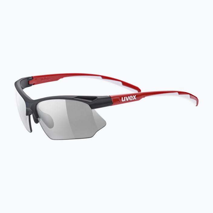 UVEX Sportstyle 802 V juodai raudoni balti/variomatiniai dūminiai dviratininkų akiniai 53/0/872/2301 5