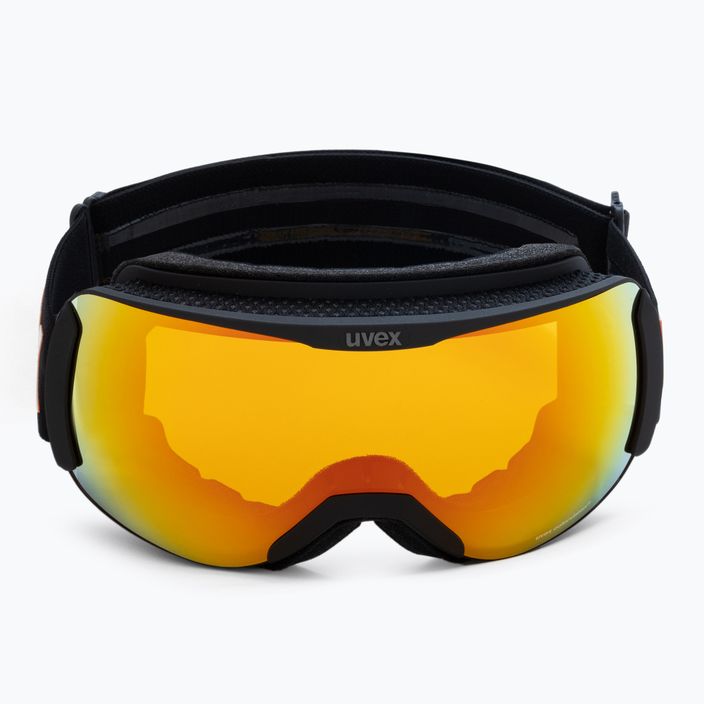 Slidinėjimo akiniai UVEX Downhill 2100 CV juodi matiniai/veidrodiniai oranžiniai colorvision geltoni 55/0/392/24 2