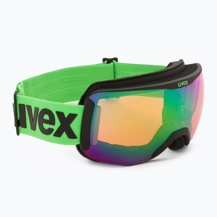 UVEX Downhill 2100 CV slidinėjimo akiniai juodi matiniai/veidrodiniai žali colorvision oranžiniai 55/0/392/26