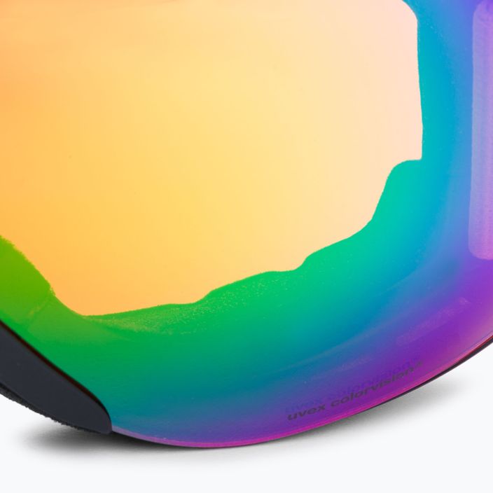 UVEX Downhill 2100 CV slidinėjimo akiniai juodi matiniai/veidrodiniai žali colorvision oranžiniai 55/0/392/26 6