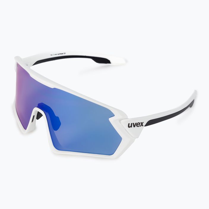 UVEX Sportstyle 231 balti matiniai/mėlyni dviratininko akiniai S5320658806 5