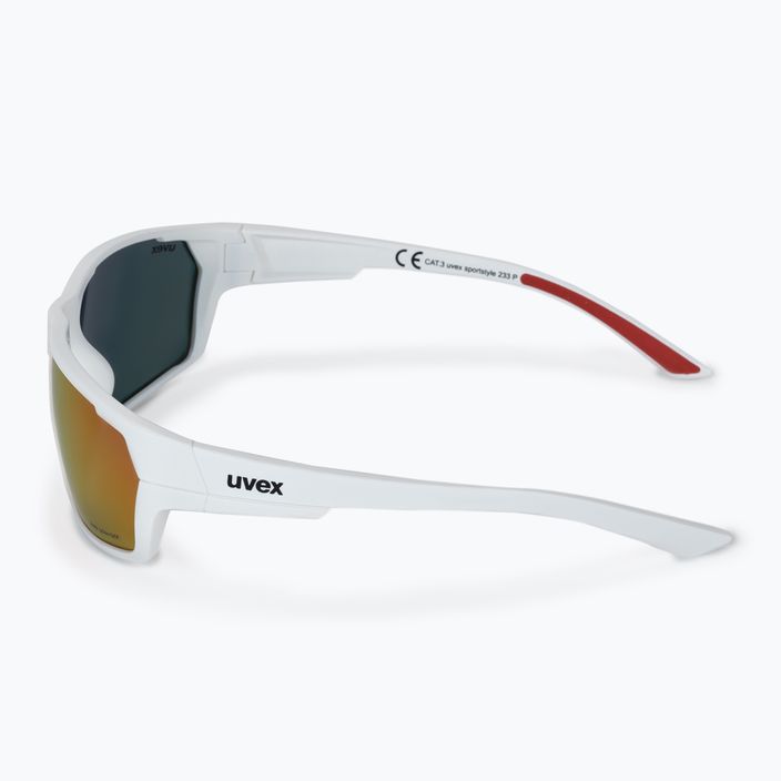 Dviratininko akiniai UVEX Sportstyle 233 P balti matiniai/poliarinio matymo veidrodiniai raudoni 53/2/097/8830 4