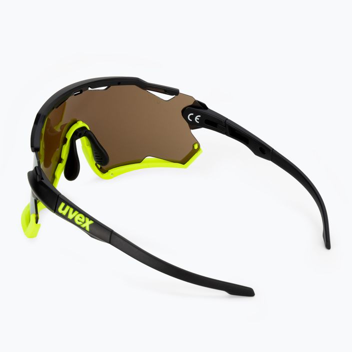 UVEX Sportstyle 228 juodai geltoni matiniai / veidrodiniai geltoni dviratininko akiniai 53/2/067/2616 2