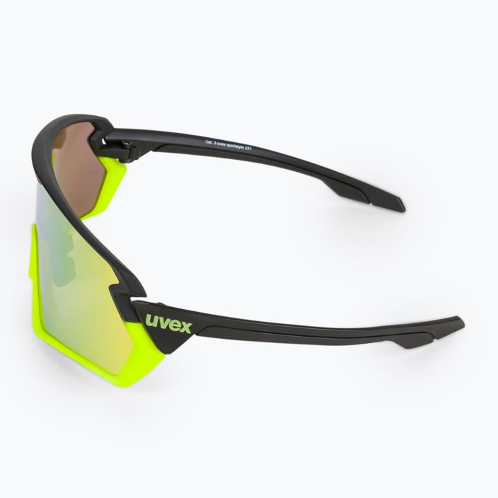 UVEX Sportstyle 231 juodai geltoni matiniai / veidrodiniai geltoni dviratininko akiniai S5320652616 4