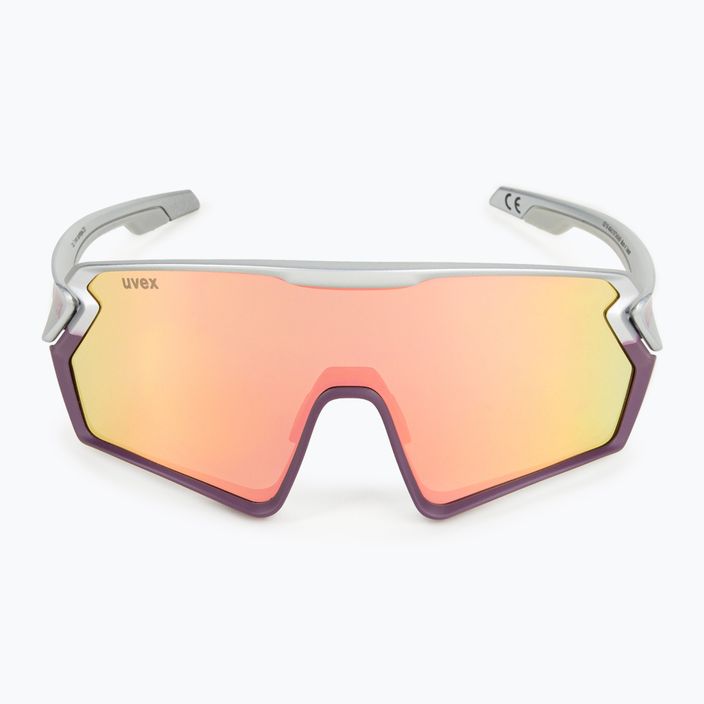 UVEX Sportstyle 231 sidabriniai slyvų matiniai/veidrodiniai raudoni dviratininkų akiniai S5320655316 3