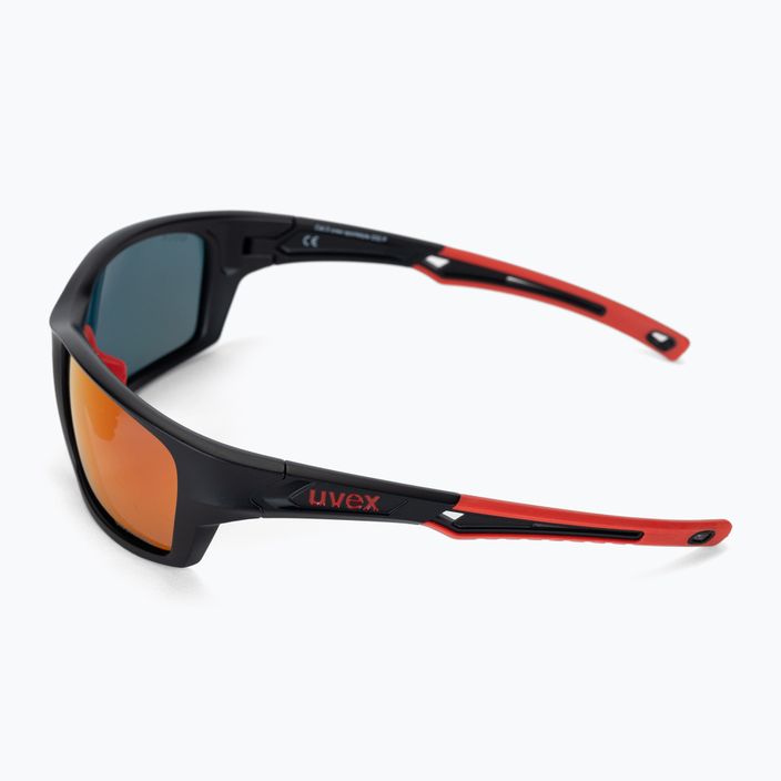 UVEX Sportstyle 232 P juodi matiniai raudoni/poliariniai veidrodiniai raudoni dviratininkų akiniai S5330022330 4