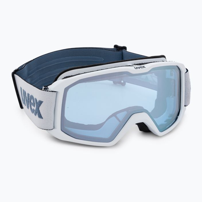 Slidinėjimo akiniai UVEX Elemnt FM white matt/mirror silver blue 55/0/640/1030