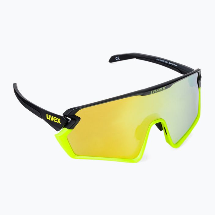 UVEX Sportstyle 231 2.0 juodai geltoni matiniai / veidrodiniai geltoni dviratininko akiniai 53/3/026/2616