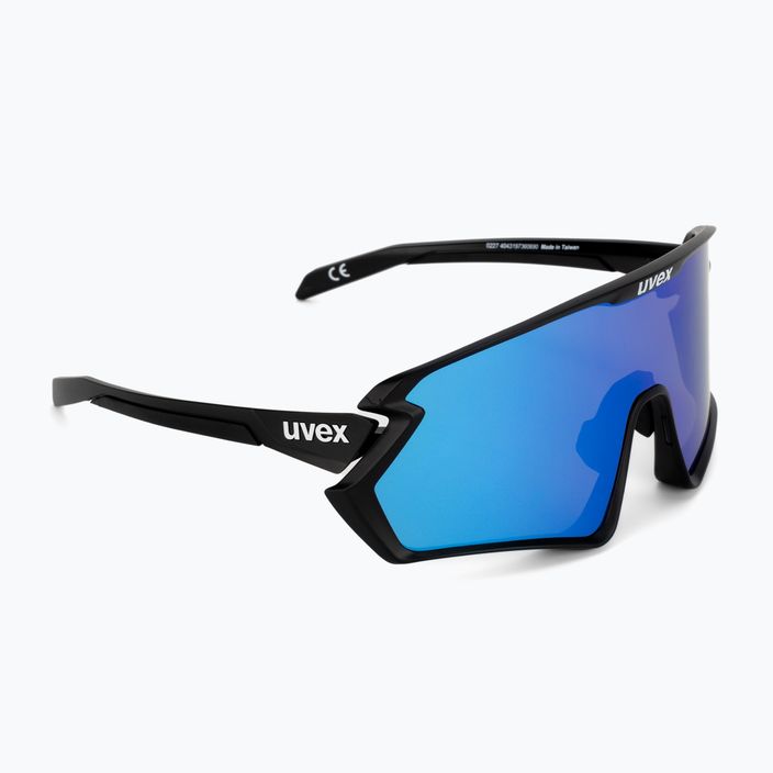 UVEX Sportstyle 231 2.0 P juodi matiniai/mėlyni dviratininko akiniai 53/3/029/2240