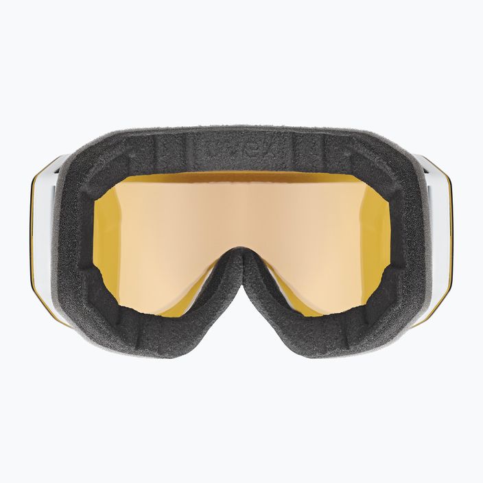 UVEX Evidnt Attract CV S2 slidinėjimo akiniai balti matiniai / veidrodiniai sidabriniai / geltoni / skaidrūs 3