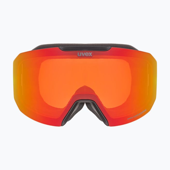 UVEX Evidnt Attract CV S2 slidinėjimo akiniai juodi matiniai / veidrodiniai raudoni / oranžiniai / skaidrūs 2