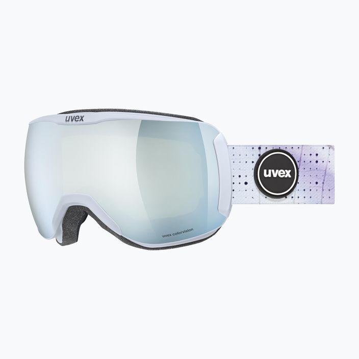 Moteriški slidinėjimo akiniai UVEX Downhill 2100 CV WE S2 arkties mėlyni matiniai/veidrodiniai balti/colorvision žali