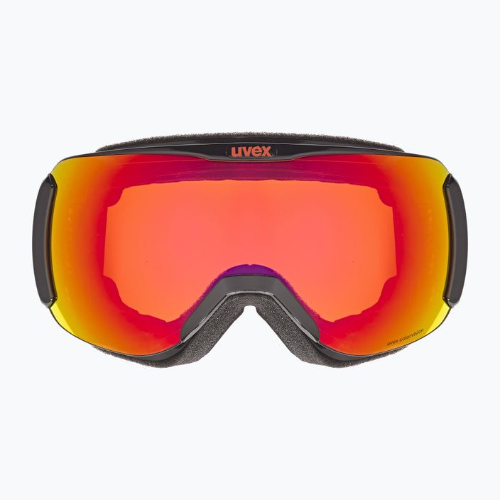 UVEX Downhill 2100 CV S2 slidinėjimo akiniai juodi blizgūs/veidrodiniai raudoni/spalvoti oranžiniai 6