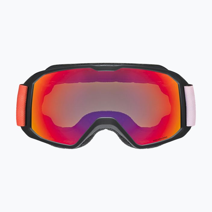 UVEX Xcitd CV S2 slidinėjimo akiniai juodi matiniai / veidrodiniai raudoni / spalvoti žali 2