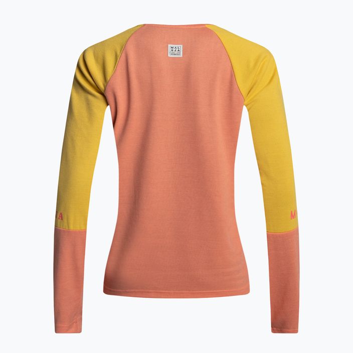 Moteriški dviratininkų marškinėliai Maloja DiamondM LS orange/yellow 35196 2