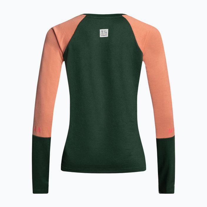 Moteriški dviratininkų marškinėliai Maloja DiamondM LS green-orange 35196 2