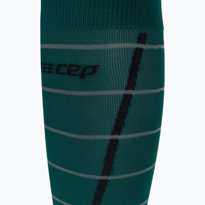 CEP atspindinčios žalios vyriškos kompresinės bėgimo kojinės WP50GZ 3