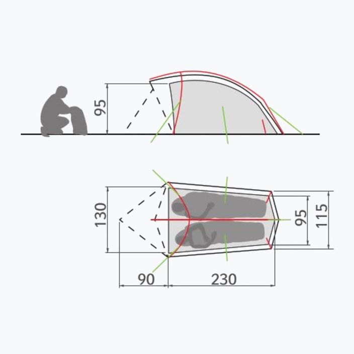 2 asmenų žygio palapinė Vaude Taurus mossy green 4