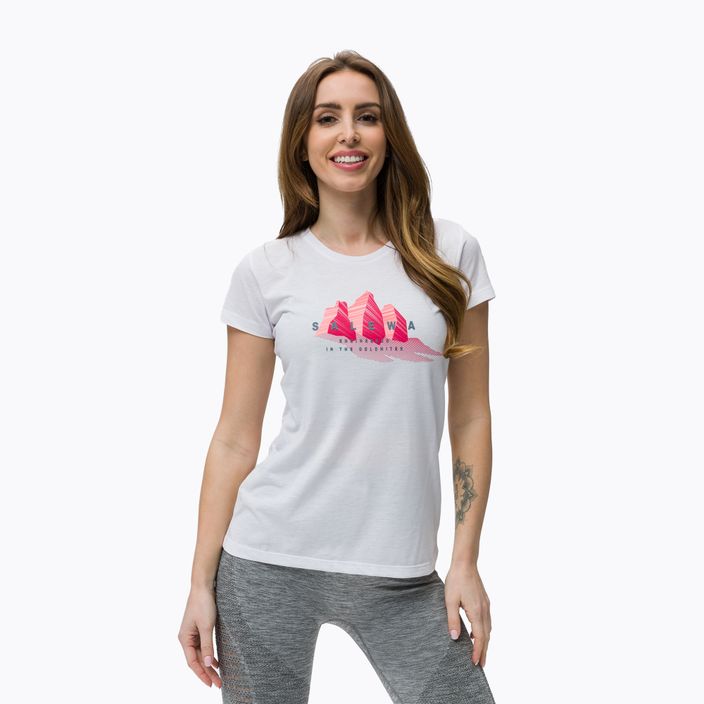 Salewa Lines Graphic Dry moteriški trekingo marškinėliai balti 00-0000028064