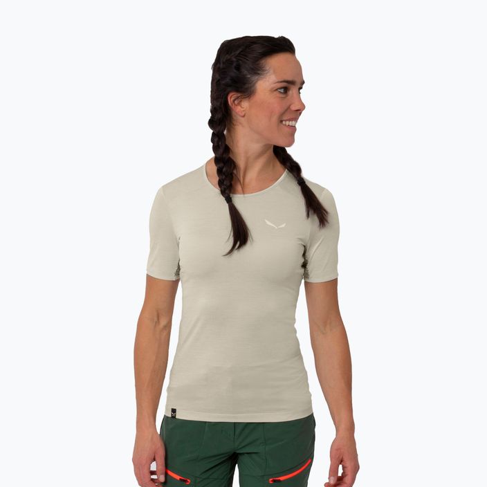 Salewa Puez Graphic 2 Dry moteriški trekingo marškinėliai beige 00-0000027400