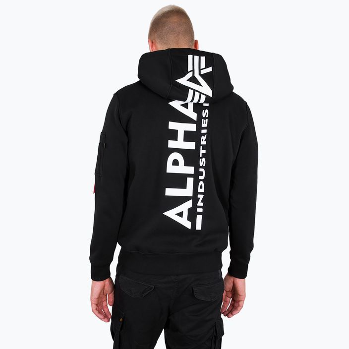 Vyriškas džemperis Alpha Industries Back Print Zip black 3