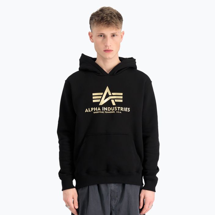 Vyriškas džemperis Alpha Industries Basic Carbon Hoody black/gold