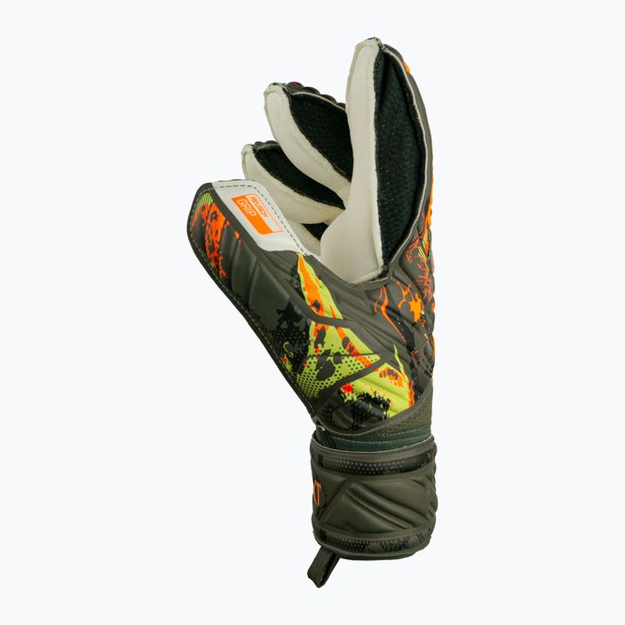 Reusch Attrakt Grip Finger Support vartininko pirštinės žalios-oranžinės 5370010-5556 6