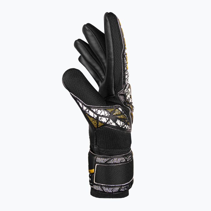 Vaikiškos vartininkų pirštinės Reusch Attrakt Silver NC Finger Support Junior black/gold/white/black 4