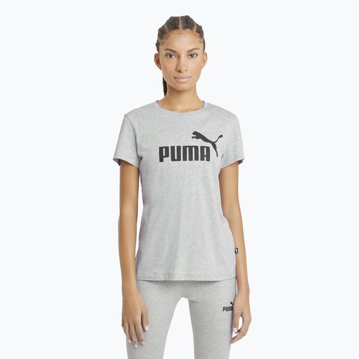 Moteriški marškinėliai PUMA ESS Logo light gray heather