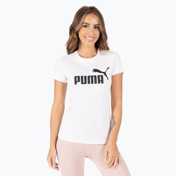 Moteriški treniruočių marškinėliai PUMA ESS Logo Tee white 586774 02
