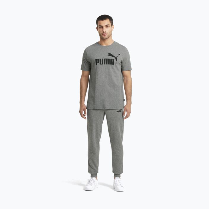 Vyriški marškinėliai PUMA Ess Logo Tee vidutiniškai pilki heather marškinėliai 2