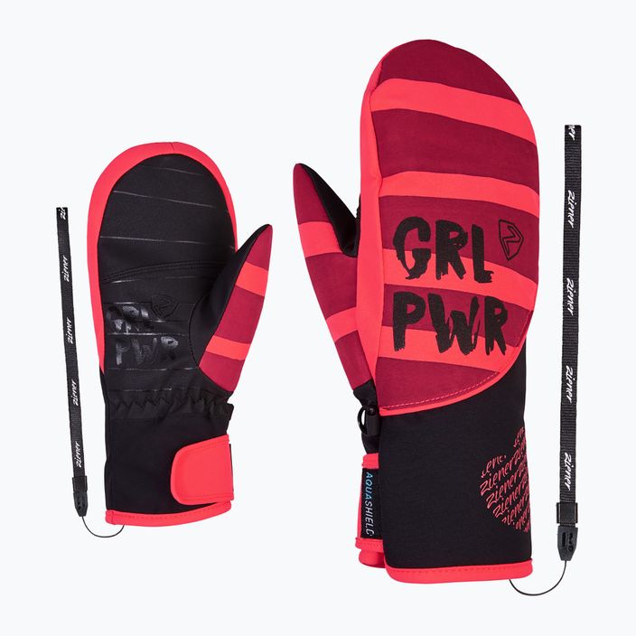 ZIENER Vaikiškos slidinėjimo pirštinės Liwani AS PR Mitten raudonos spalvos 801998 7