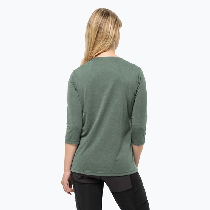 Moteriški žygio marškinėliai ilgomis rankovėmis Jack Wolfskin Crosstrail 3/4 hedge green 2