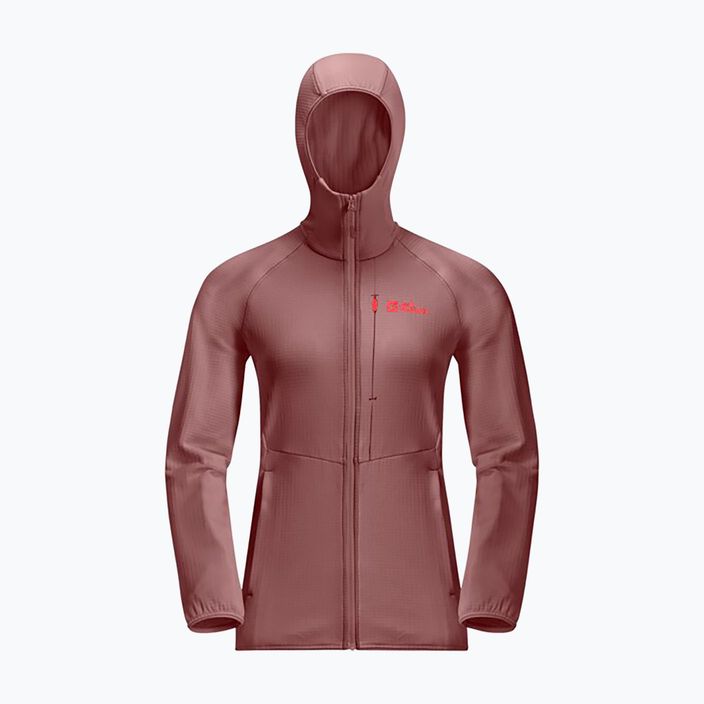 Moteriškas fliso džemperis Jack Wolfskin Kolbenberg Hooded Fz mineral red 2