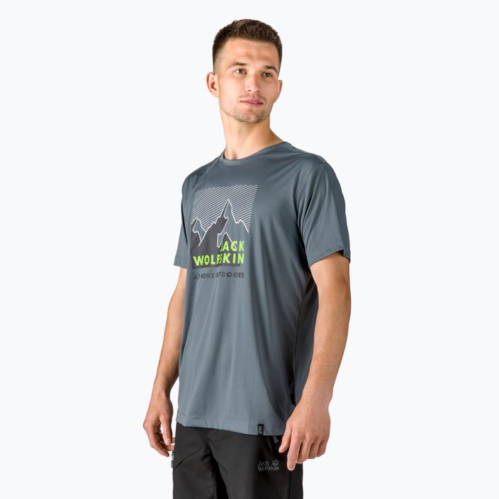 Vyriški marškinėliai Jack Wolfskin Peak Graphic pilkos spalvos 1807182_6098