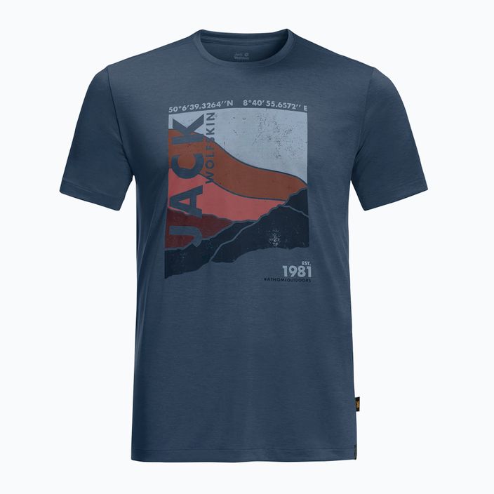 Vyriški marškinėliai Jack Wolfskin Crosstrail Graphic trekking marškinėliai tamsiai mėlyni 1807202_1383 3