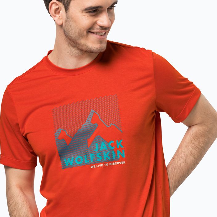 Jack Wolfskin vyriški marškinėliai Hiking Graphic orange 1808761_3017 3
