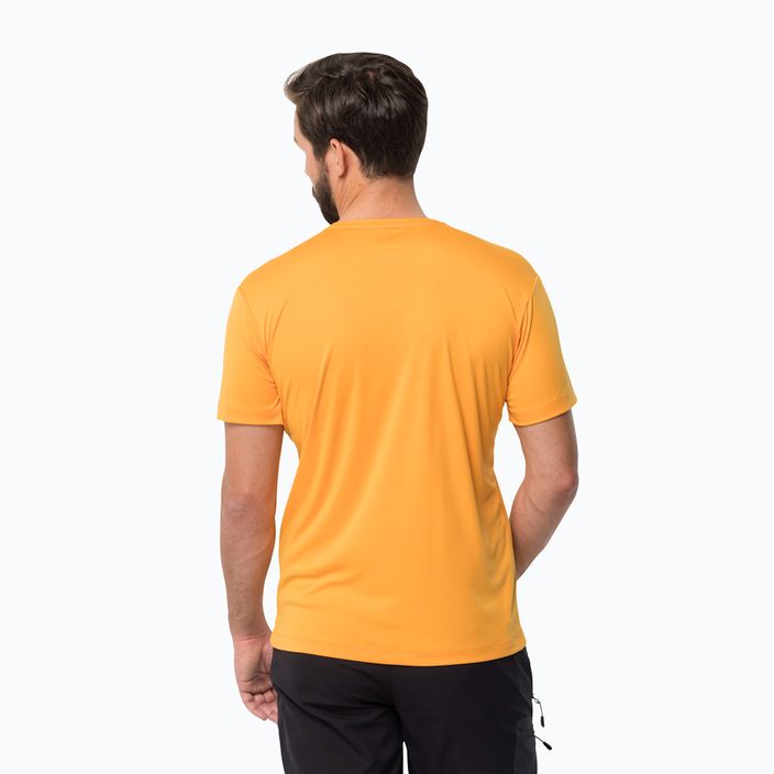 Jack Wolfskin Peak Graphic vyriški trekingo marškinėliai oranžiniai 1807183 2