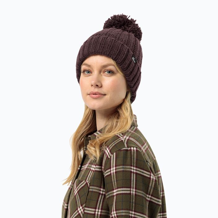 Moteriška žieminė kepurė Jack Wolfskin Highloft Knit Beanie boysenberry 7