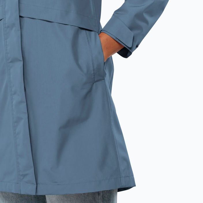 Moteriškas lietaus paltas Jack Wolfskin Cape West Coat elemental blue 6