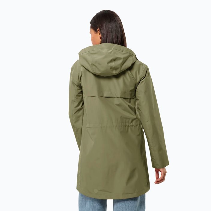 Moteriškas lietaus paltas Jack Wolfskin Cape West Coat bay leaf 2