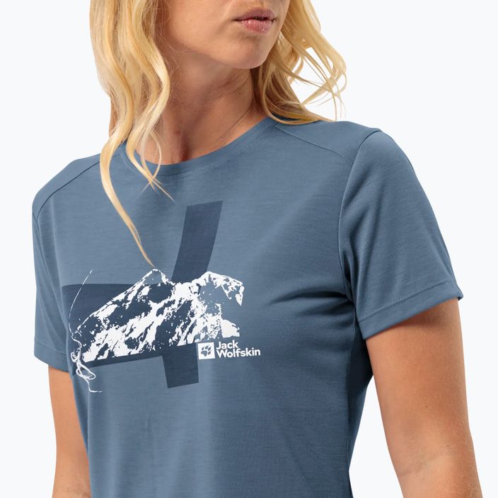 Moteriški žygių marškinėliai Jack Wolfskin Vonnan S/S Graphic elemental blue 3
