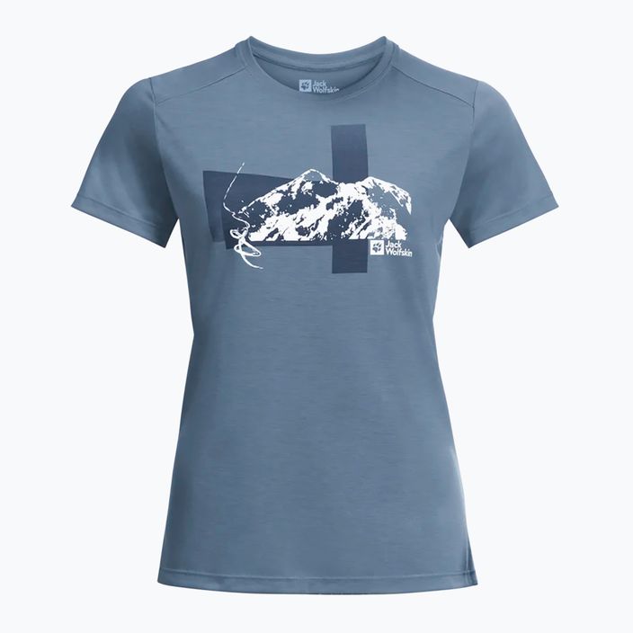 Moteriški žygių marškinėliai Jack Wolfskin Vonnan S/S Graphic elemental blue 4