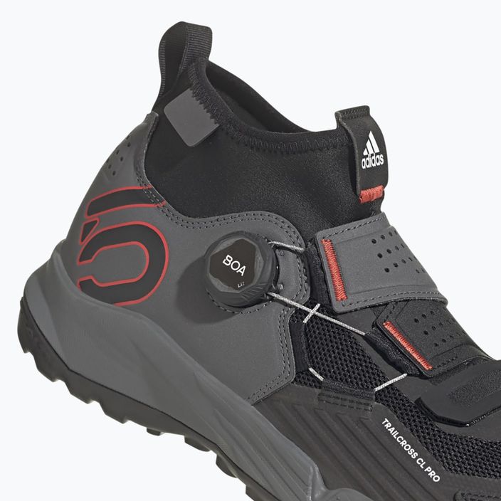 Dviračio batai MTB vyriški adidas FIVE TEN Trailcross Pro Clip In grey five/core black/red 11