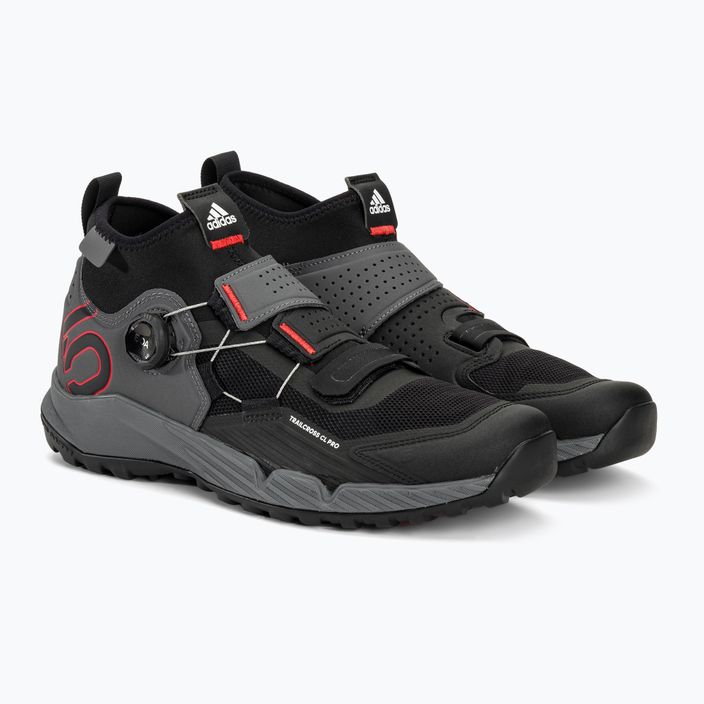 Dviračio batai MTB vyriški adidas FIVE TEN Trailcross Pro Clip In grey five/core black/red 5