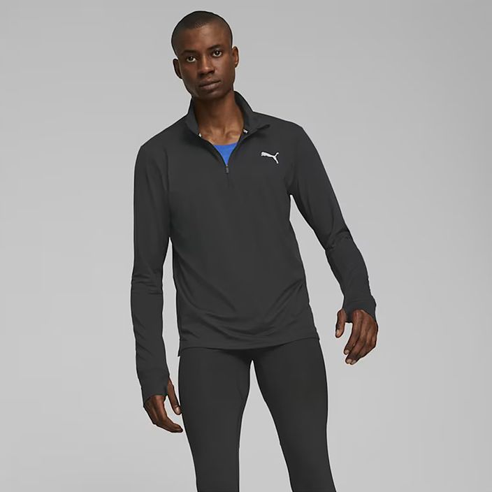 Vyriški bėgimo marškinėliai PUMA Run Favorite 1/4 Zip, juodos spalvos 3